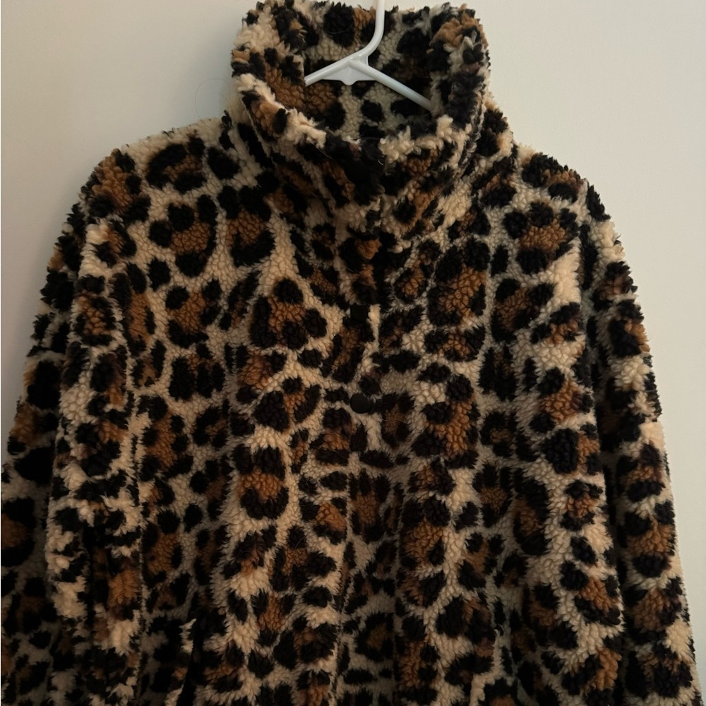 J Crew Fleece half pullover with pockets